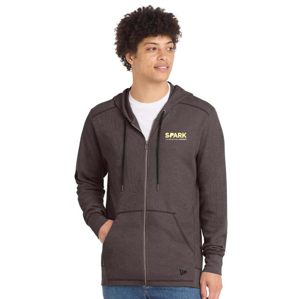 Spark Companies New Era Thermal Full-Zip Hoodie - Black Heather