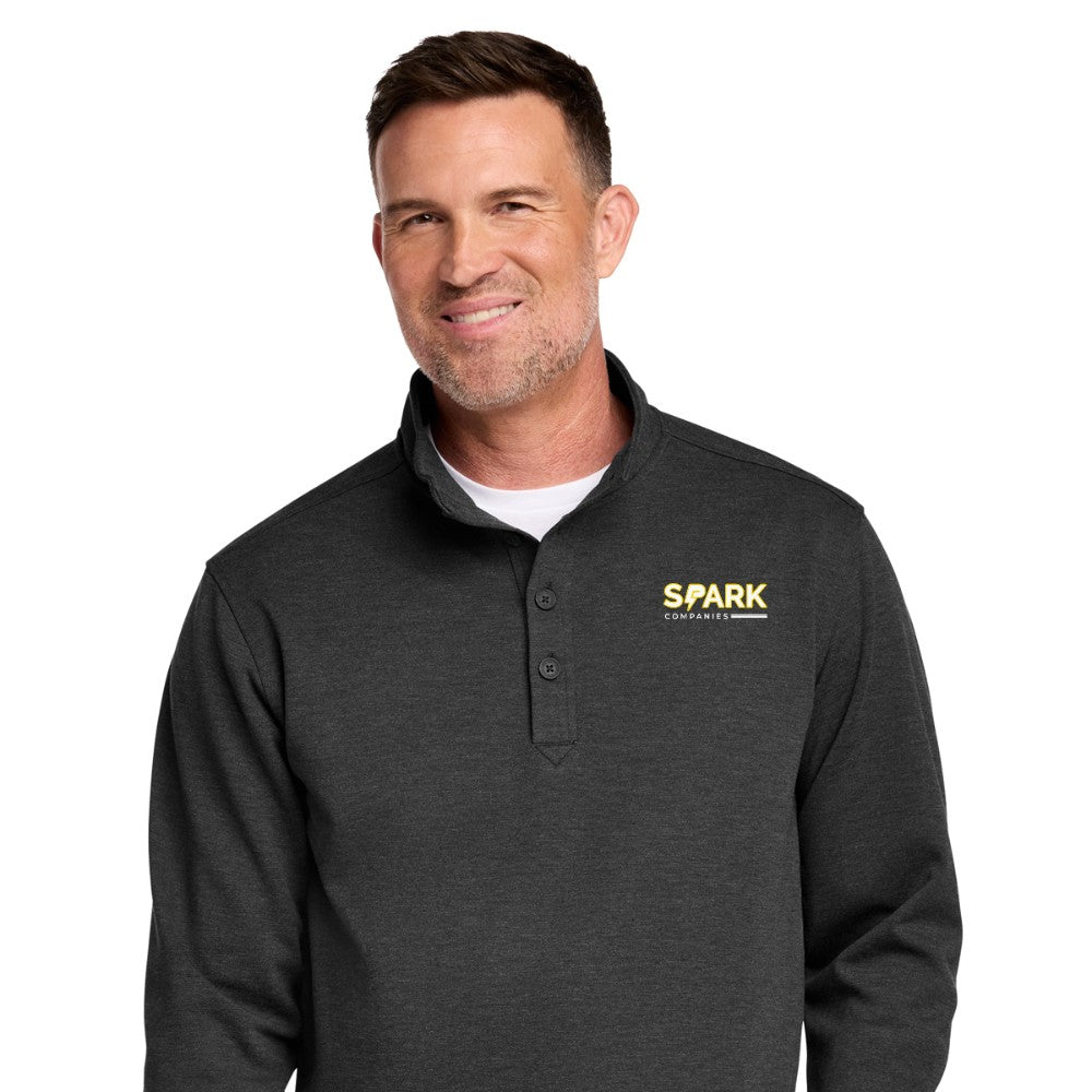 Spark Companies Brooks Brothers Mid-Layer Stretch 1/2-Button - Windsor Grey Heather