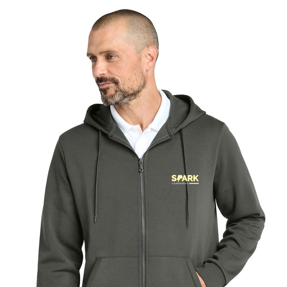Spark Companies Brooks Brothers Double-Knit Full-Zip Hoodie - Windsor Grey