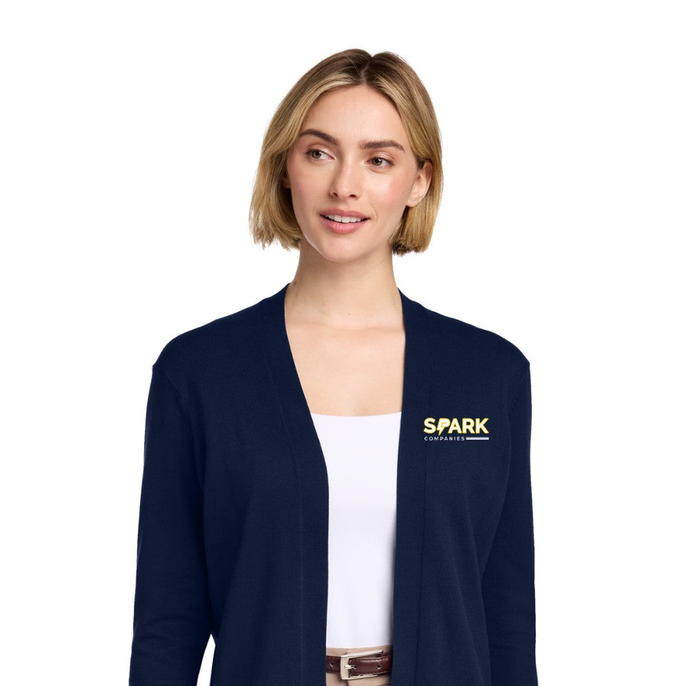 Spark Companies Brooks Brothers Women's Cotton Stretch Long Cardigan Sweater - Navy Blazer