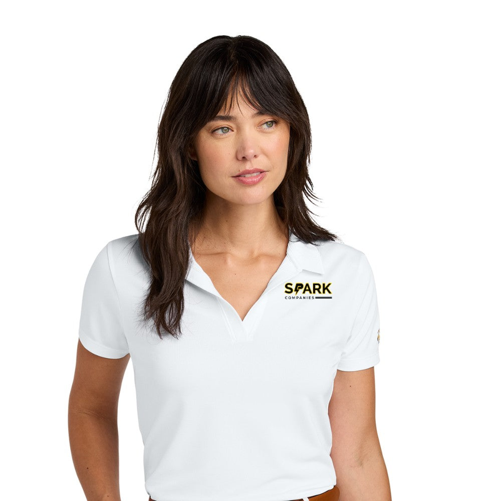 Spark Companies Brooks Brothers Women's Mesh Pique Performance Polo - White