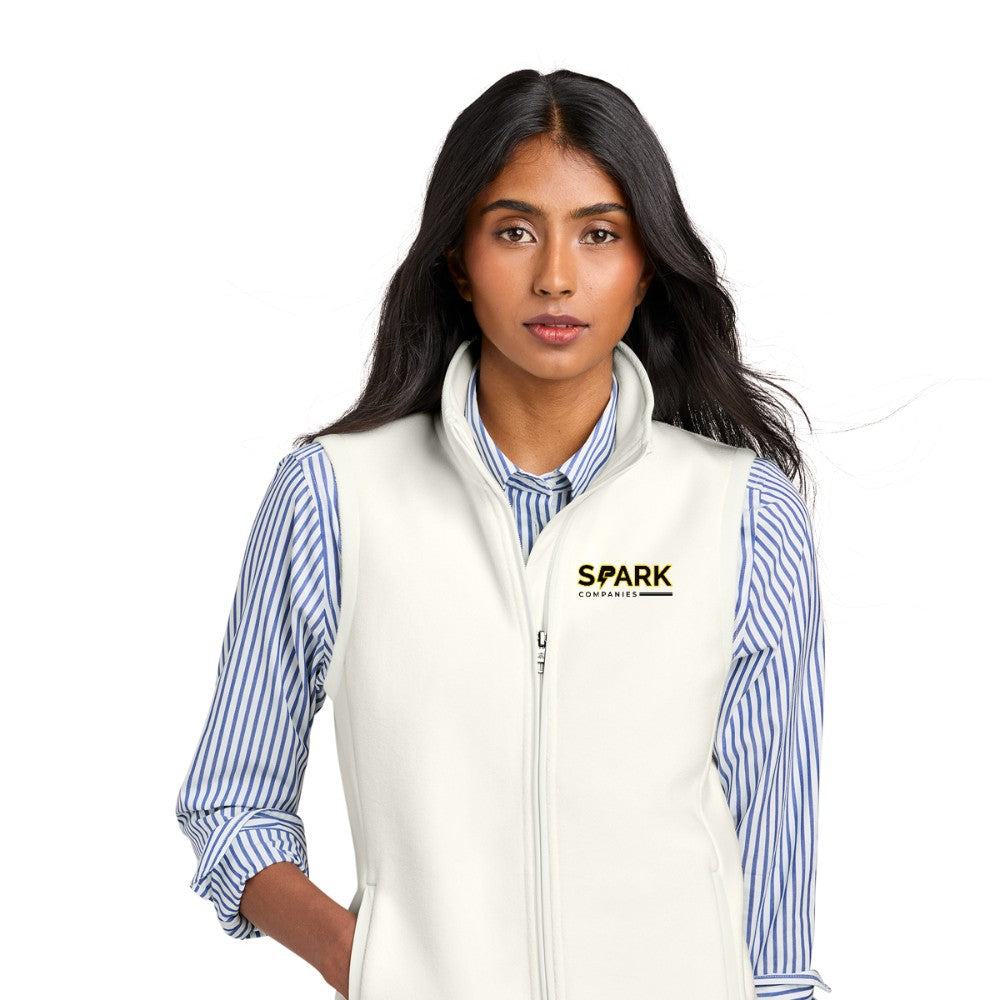 Spark Companies Brooks Brothers Women's Fleece Vest - Off White