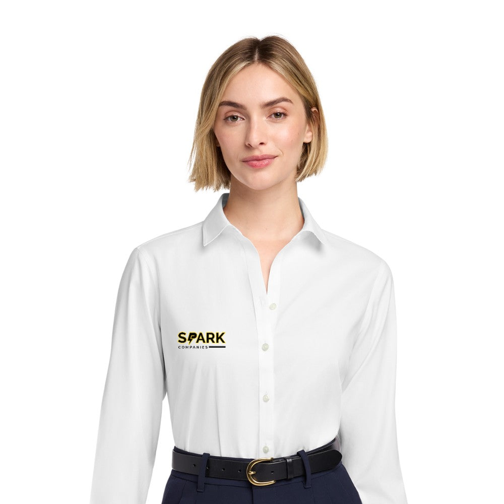 Spark Companies Brooks Brothers Women's Wrinkle-Free Stretch Pinpoint Shirt - White