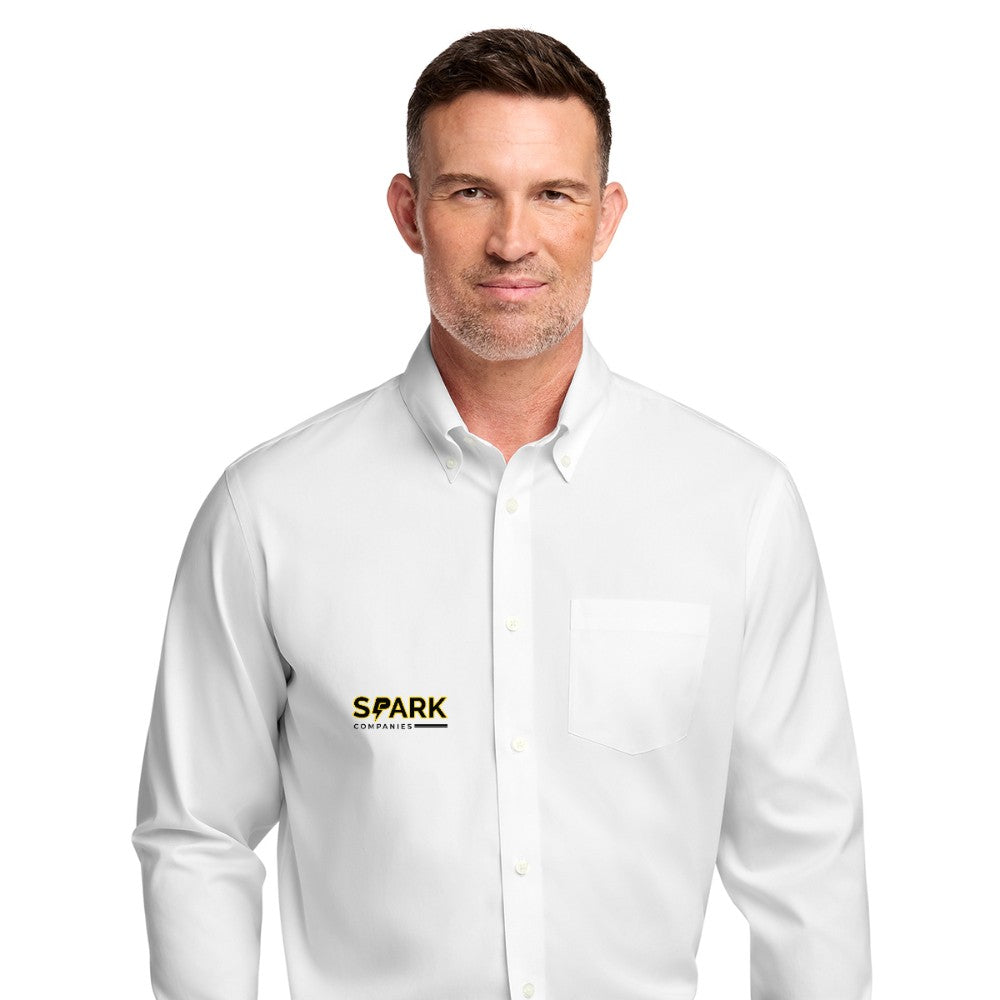 Spark Companies Brooks Brothers Tall Wrinkle-Free Stretch Pinpoint Shirt - White