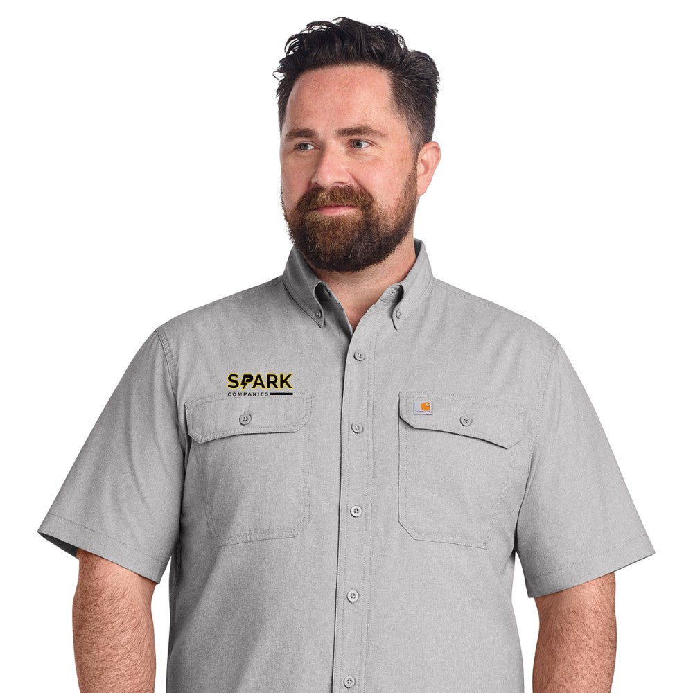 Spark Companies Carhartt Force Solid Short Sleeve Shirt - Steel
