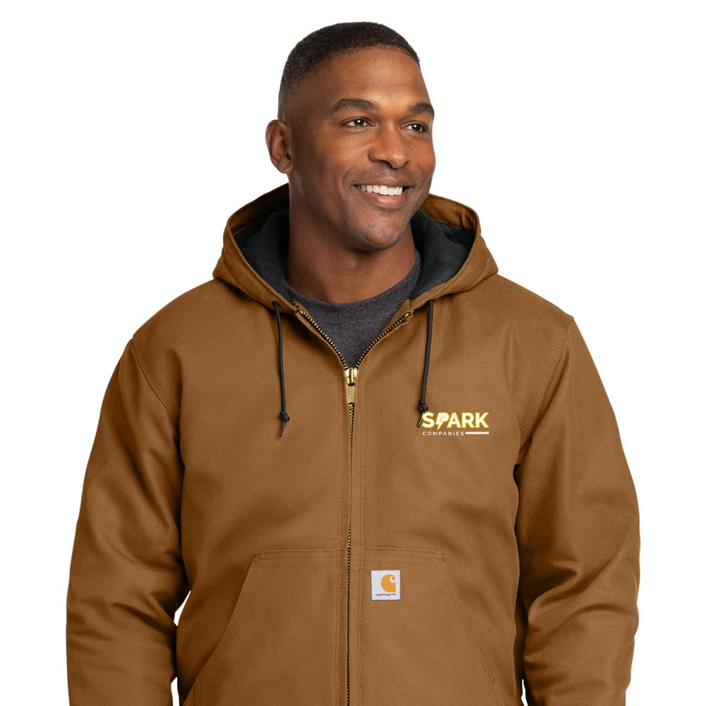 Spark Companies Carhartt Tall Quilted-Flannel-Lined Duck Active Jac - Carhartt Brown