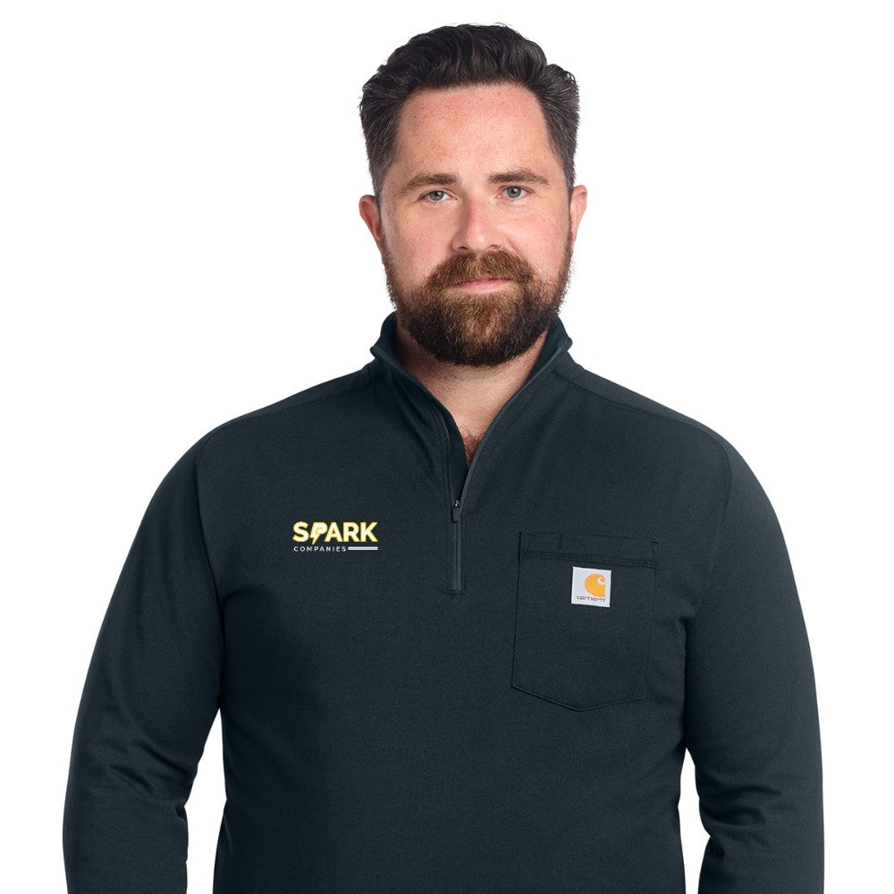 Spark Companies Carhartt Force 1/4-Zip Long Sleeve T-Shirt - Navy