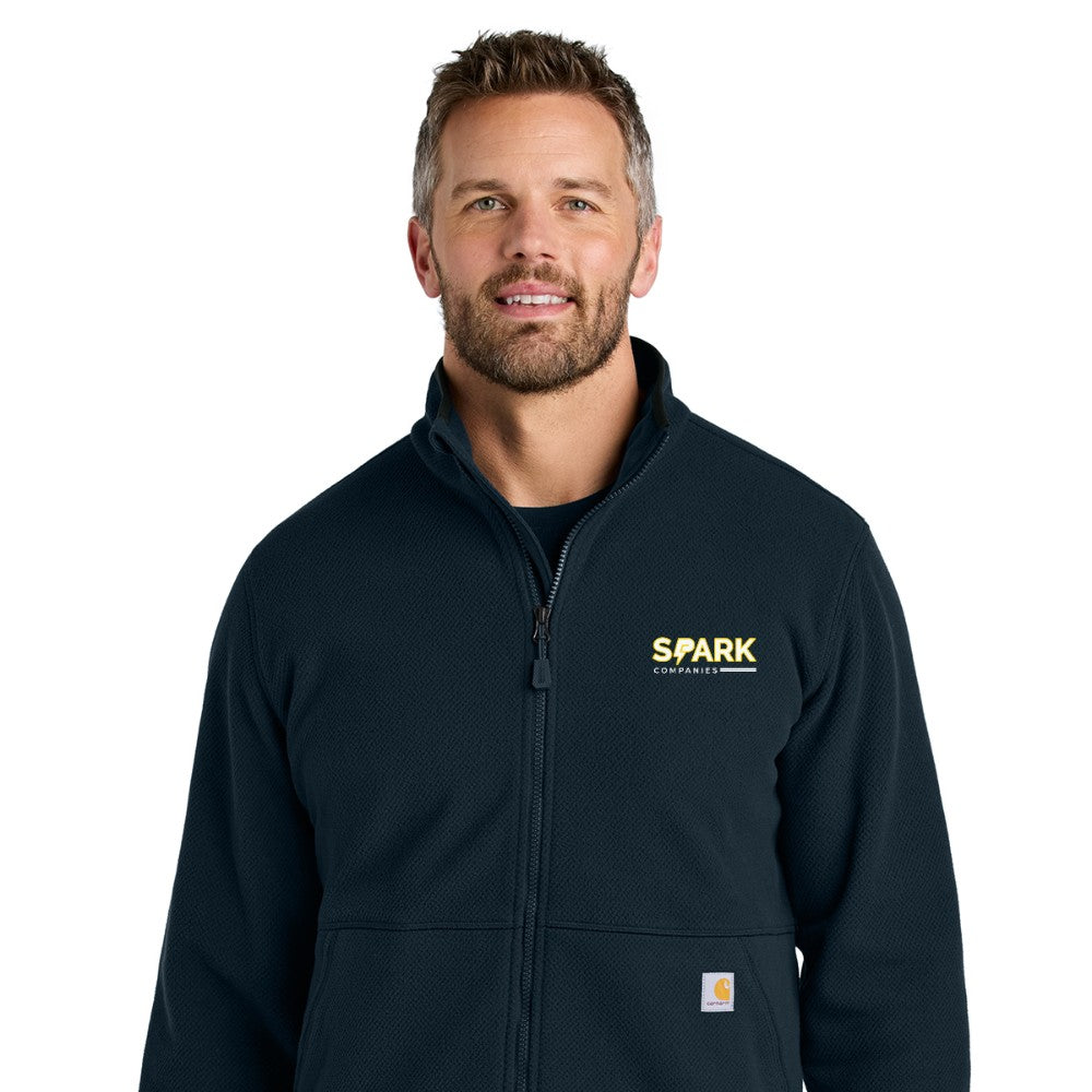 Spark Companies Carhartt Textured Full-Zip Fleece Jacket - Navy