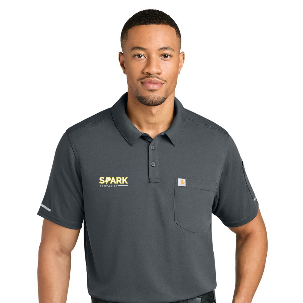 Spark Companies Carhartt FLD & RSCU Polo - Pewter