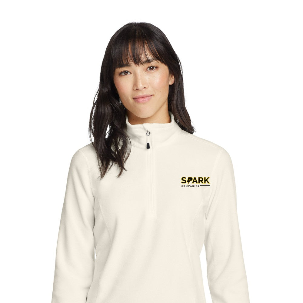 Spark Companies Eddie Bauer Women's 1/2-Zip Microfleece Jacket - Ivory