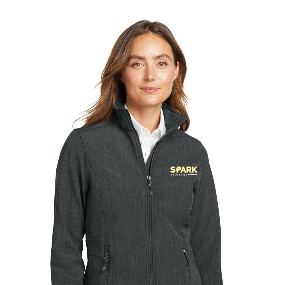 Spark Companies Eddie Bauer Women's Shaded Crosshatch Soft Shell Jacket - Grey