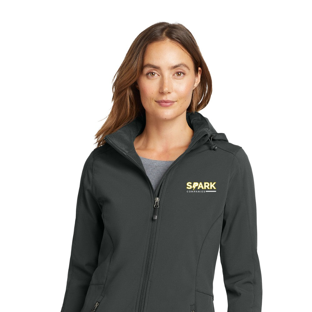 Spark Companies Eddie Bauer Women's Hooded Soft Shell Parka - Grey Steel