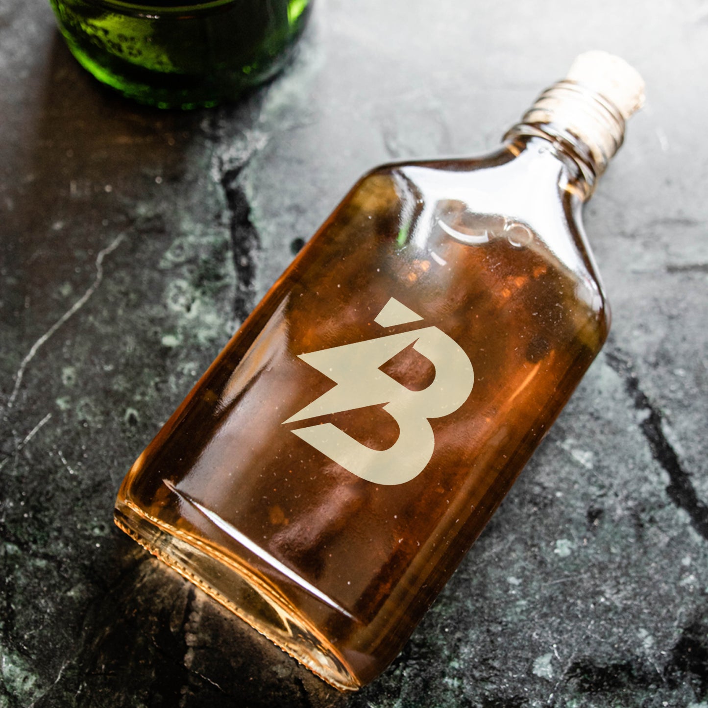 Bolt Glass Whiskey Flasks with Cork Stopper