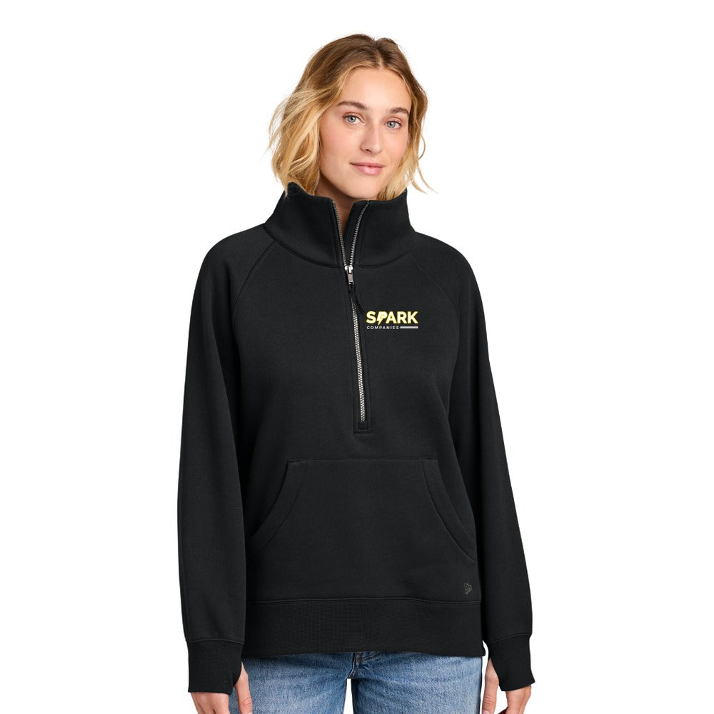 Spark Companies New Era Women's Heritage Fleece 1/2-Zip - Black