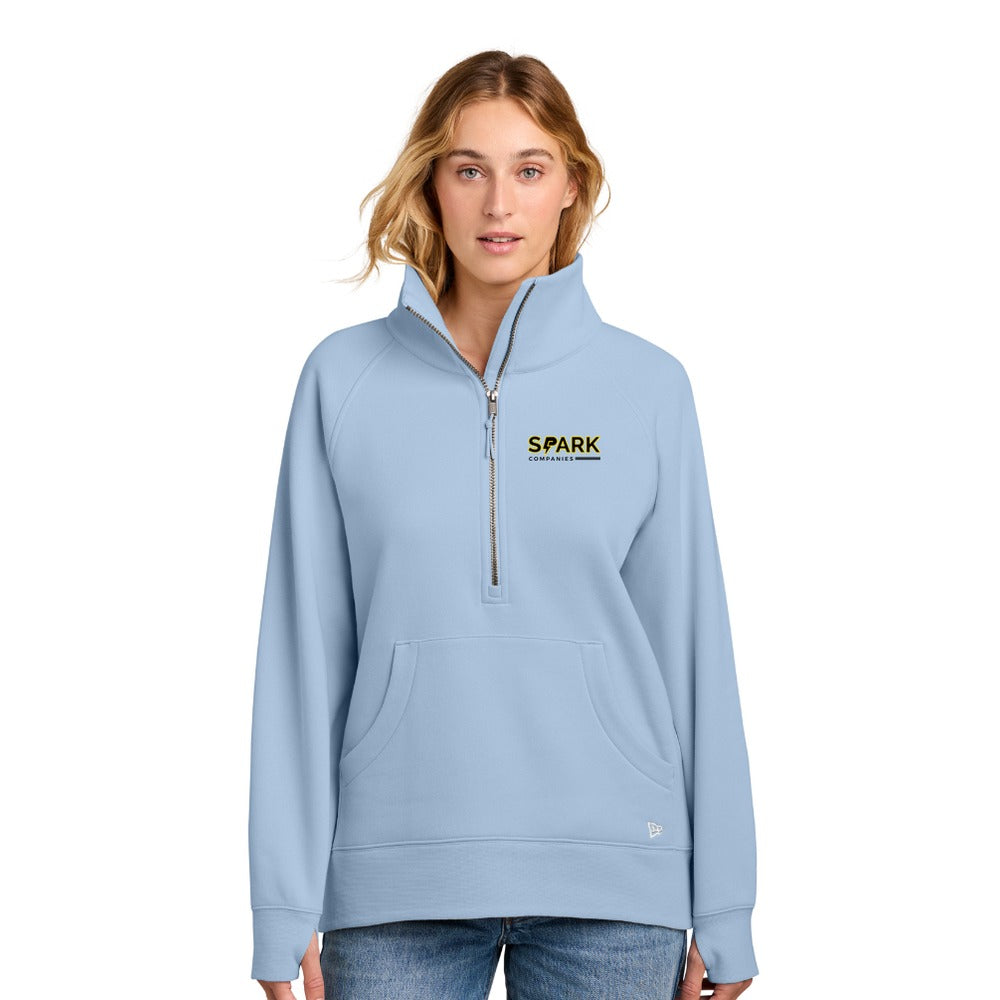 Spark Companies New Era Women's Heritage Fleece 1/2-Zip - Cloud Blue
