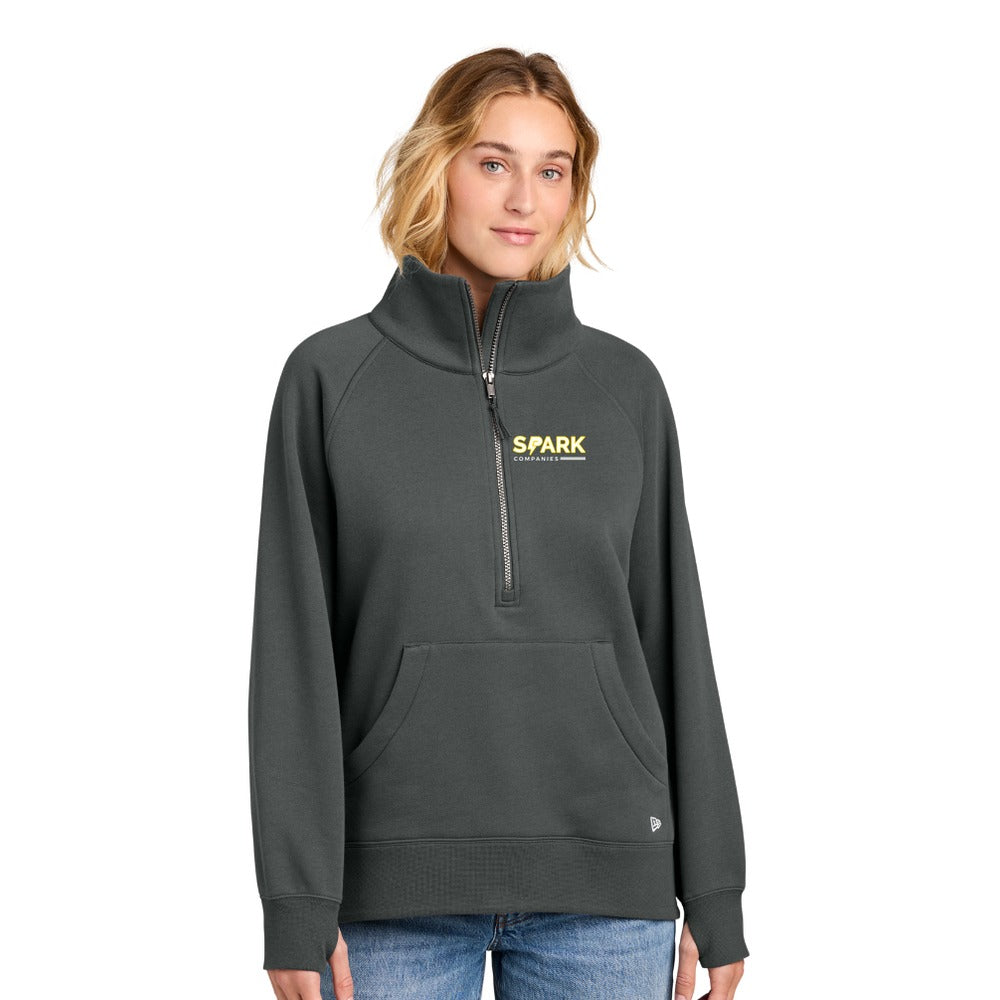 Spark Companies New Era Women's Heritage Fleece 1/2-Zip - Graphite