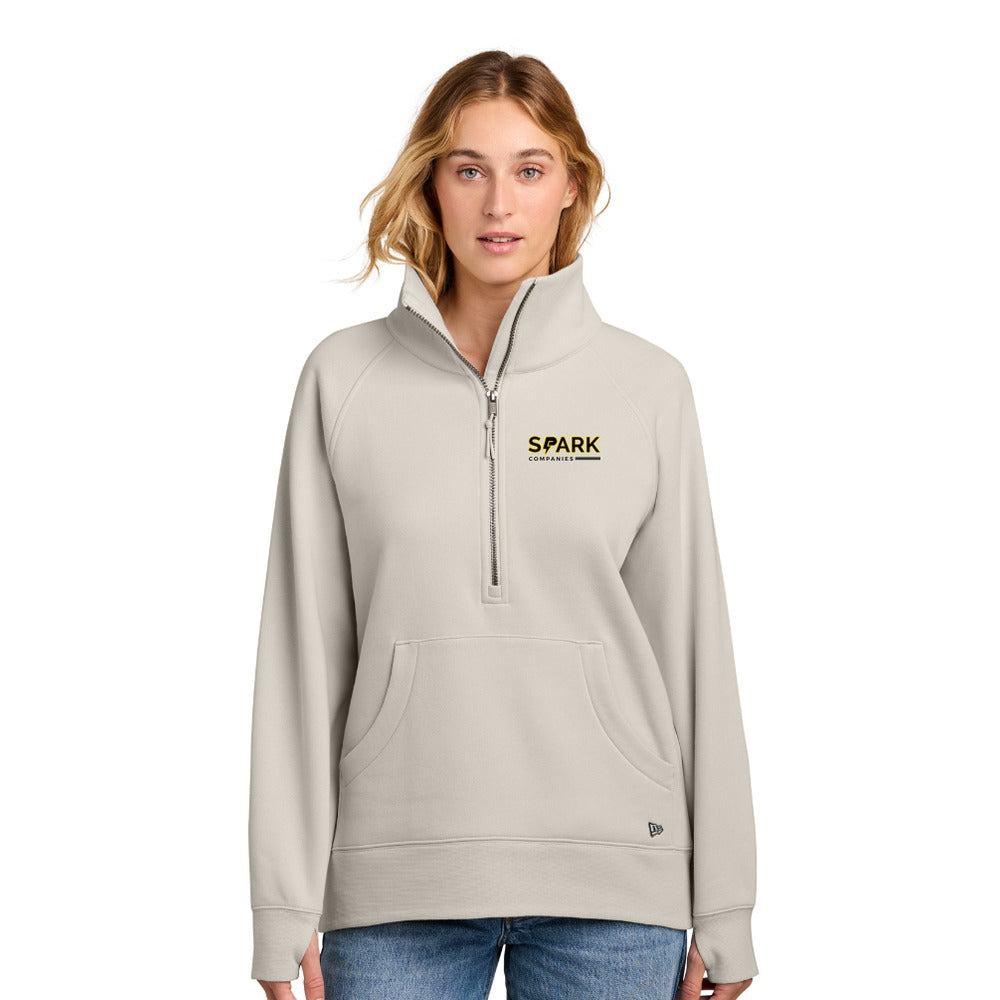 Spark Companies New Era Women's Heritage Fleece 1/2-Zip - Soft Beige