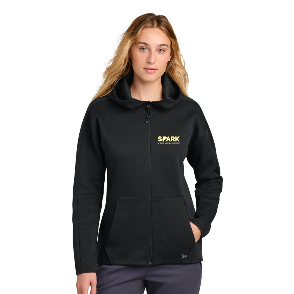 Spark Companies New Era Women's Double Back Full-Zip Hoodie - Black