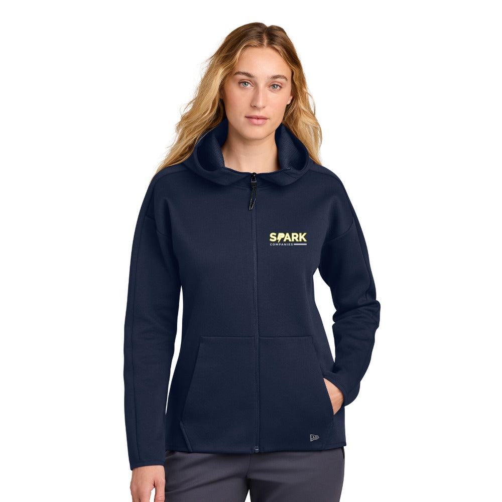 Spark Companies New Era Women's Double Back Full-Zip Hoodie - True Navy