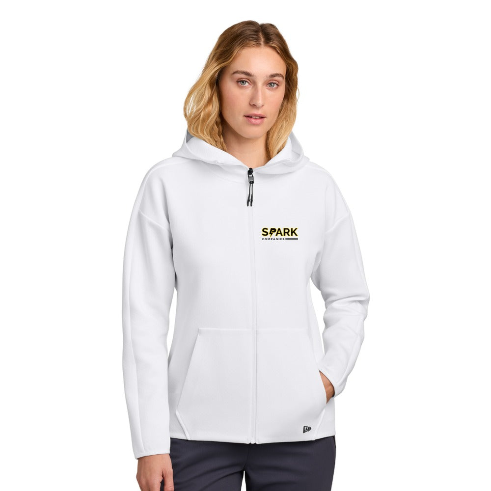 Spark Companies New Era Women's Double Back Full-Zip Hoodie - White