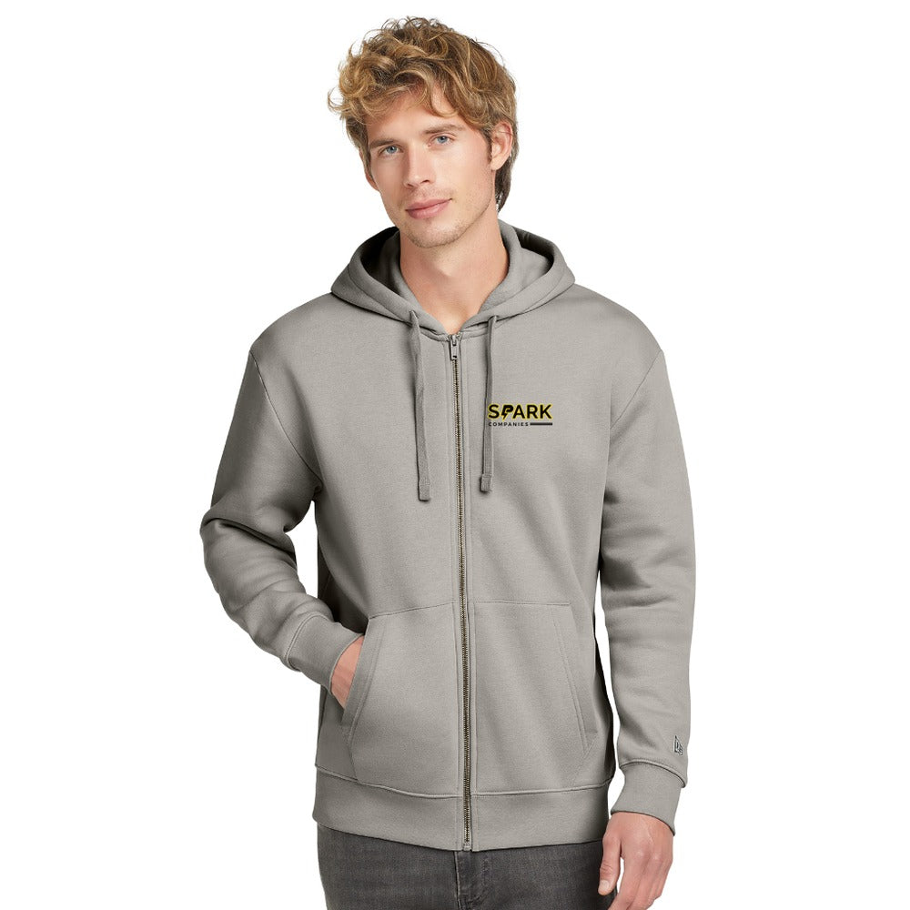 Spark Companies New Era Heritage Fleece Full-Zip Hoodie - Rainstorm Grey