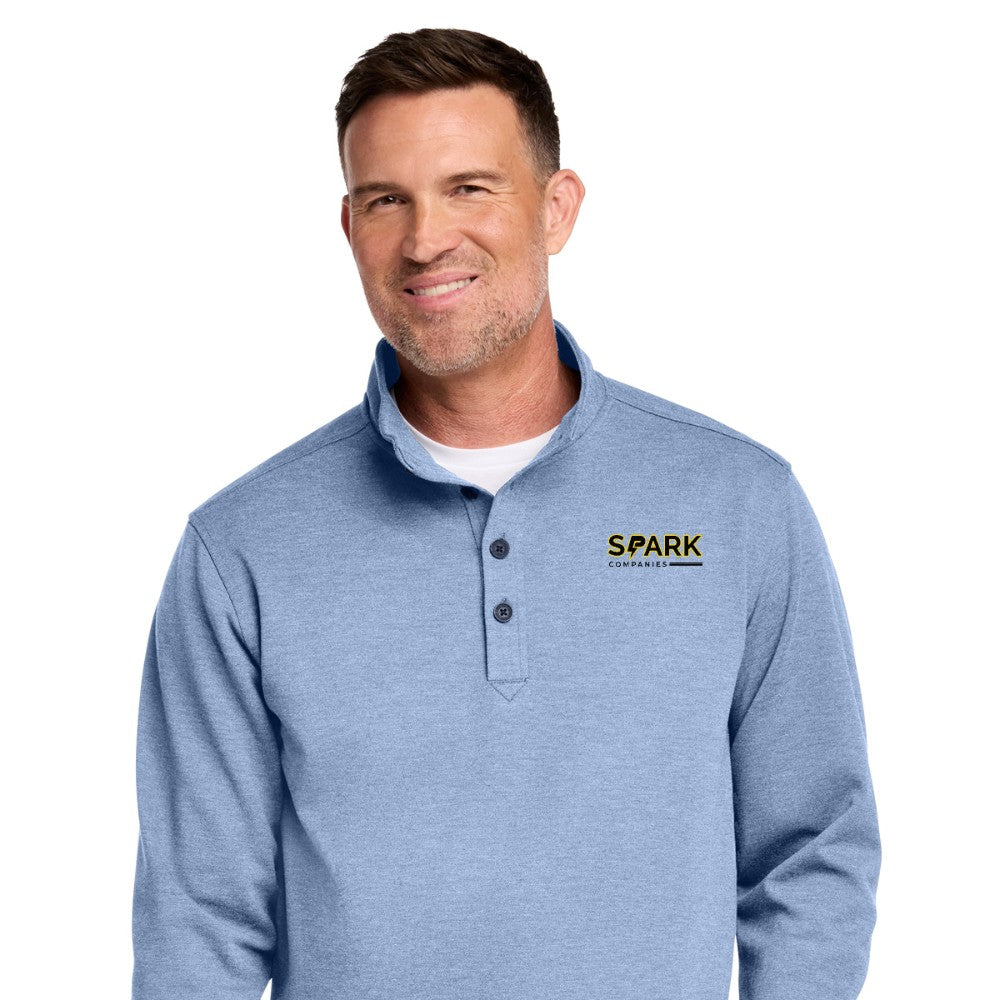 Spark Companies Brooks Brothers Mid-Layer Stretch 1/2-Button - Aegean Blue Heather