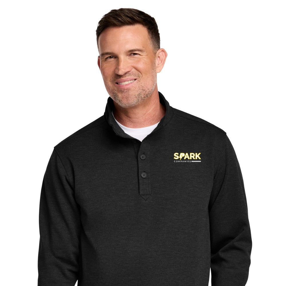 Spark Companies Brooks Brothers Mid-Layer Stretch 1/2-Button - Black Heather