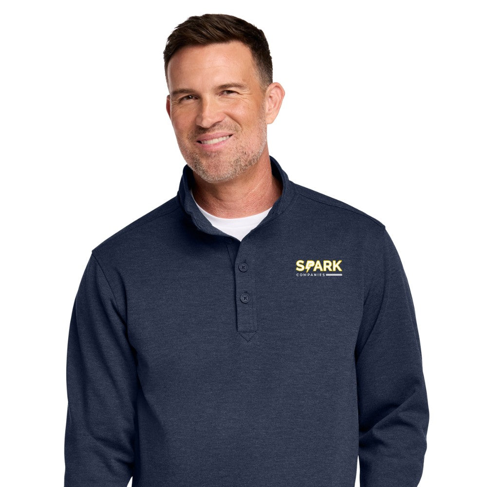 Spark Companies Brooks Brothers Mid-Layer Stretch 1/2-Button - Navy Blazer Heather