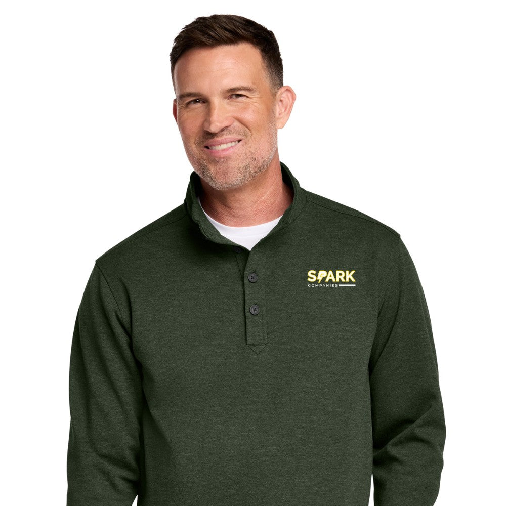 Spark Companies Brooks Brothers Mid-Layer Stretch 1/2-Button - Pine Heather