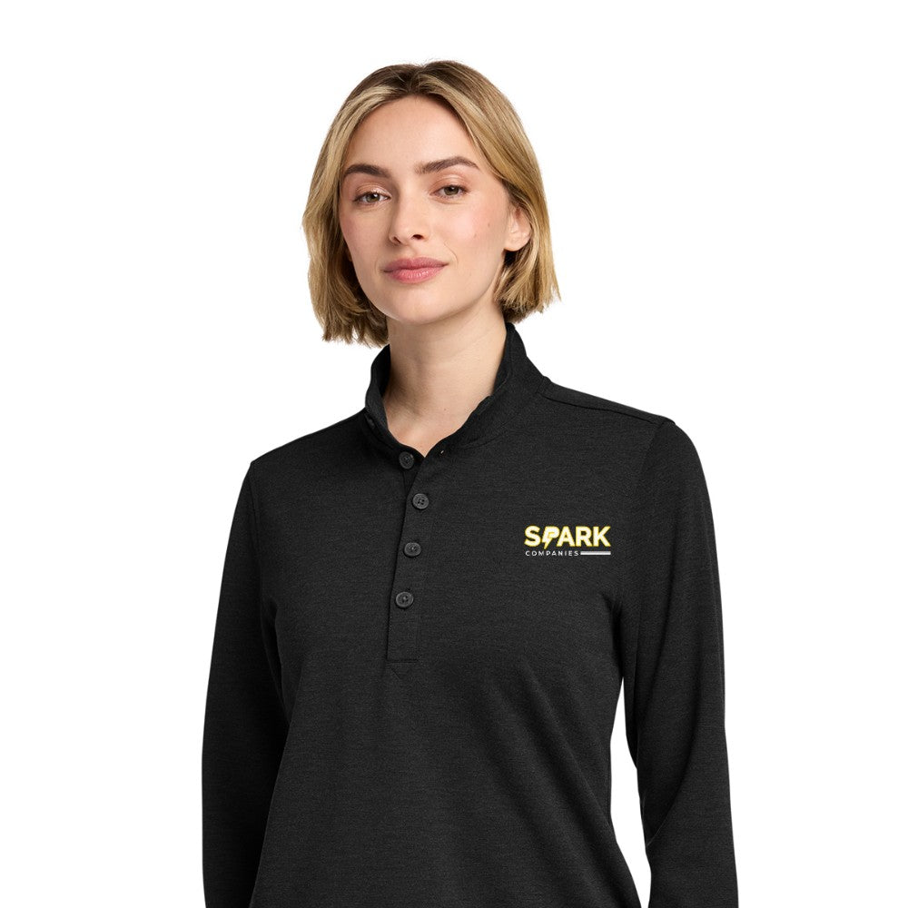 Spark Companies Brooks Brothers Women's Mid-Layer Stretch 1/2-Button - Black Heather