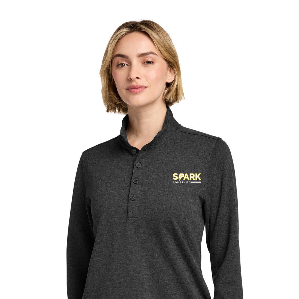 Spark Companies Brooks Brothers Women's Mid-Layer Stretch 1/2-Button - Windsor Grey Heather