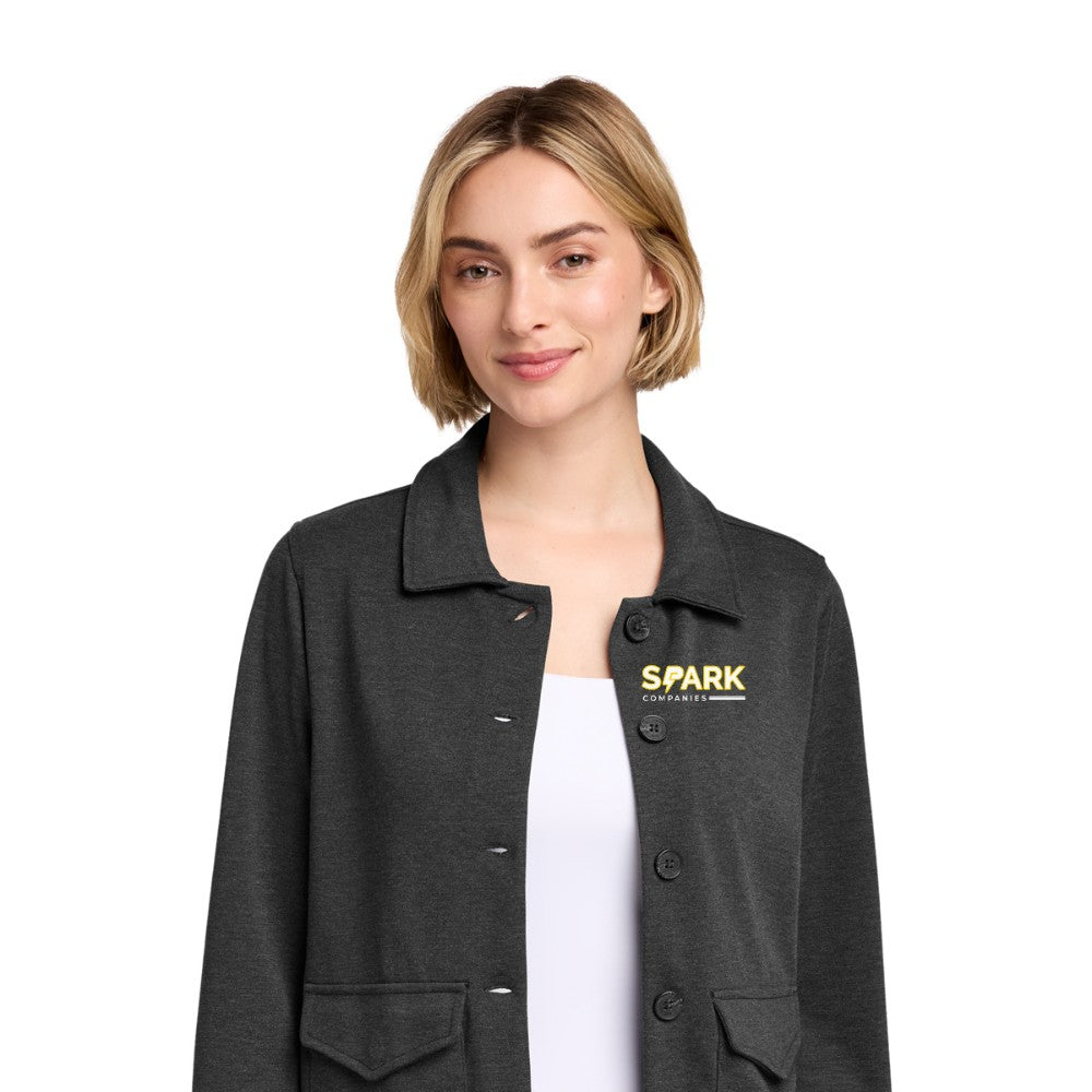 Spark Companies Brooks Brothers Women's Mid-Layer Stretch Button Jacket - Windsor Grey Heather