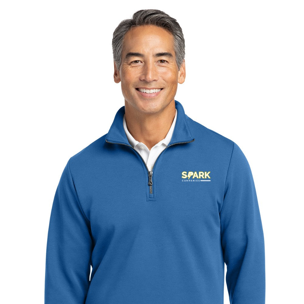 Spark Companies Brooks Brothers Double-Knit 1/4-Zip - Charter Blue