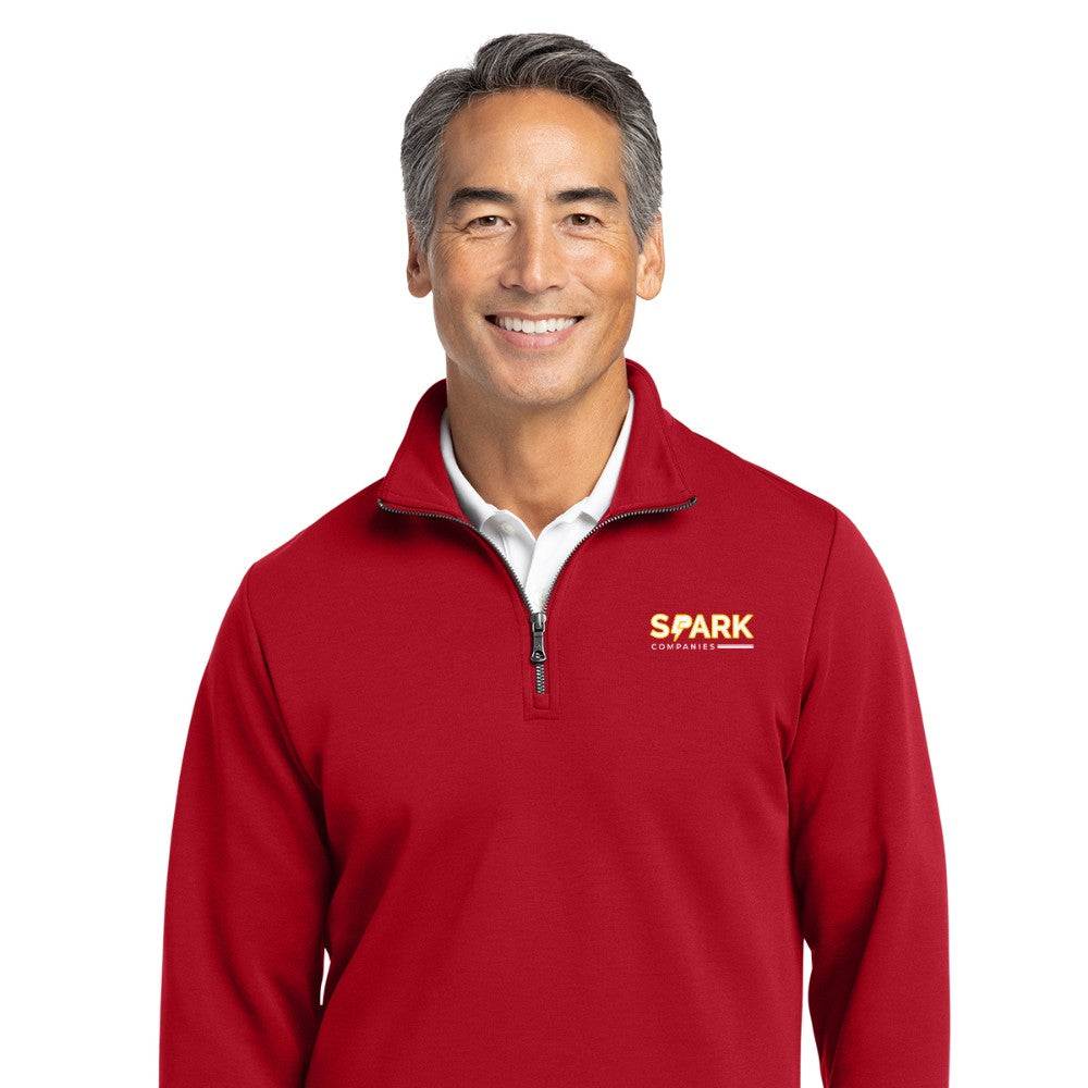 Spark Companies Brooks Brothers Double-Knit 1/4-Zip - Rich Red