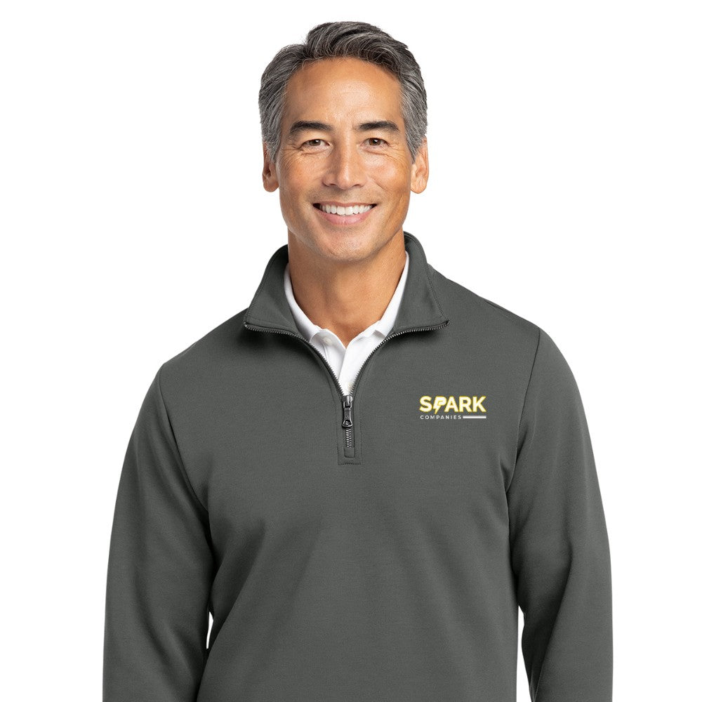 Spark Companies Brooks Brothers Double-Knit 1/4-Zip - Windsor Grey