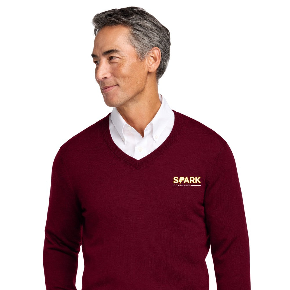 Spark Companies Brooks Brothers Washable Merino V-Neck Sweater - Vintage Port
