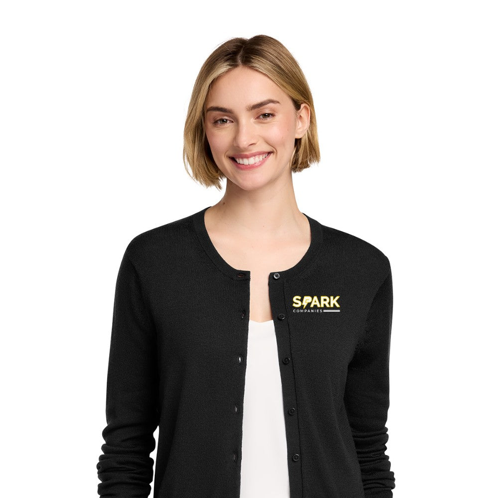 Spark Companies Brooks Brothers Women's Washable Merino Cardigan Sweater - Deep Black