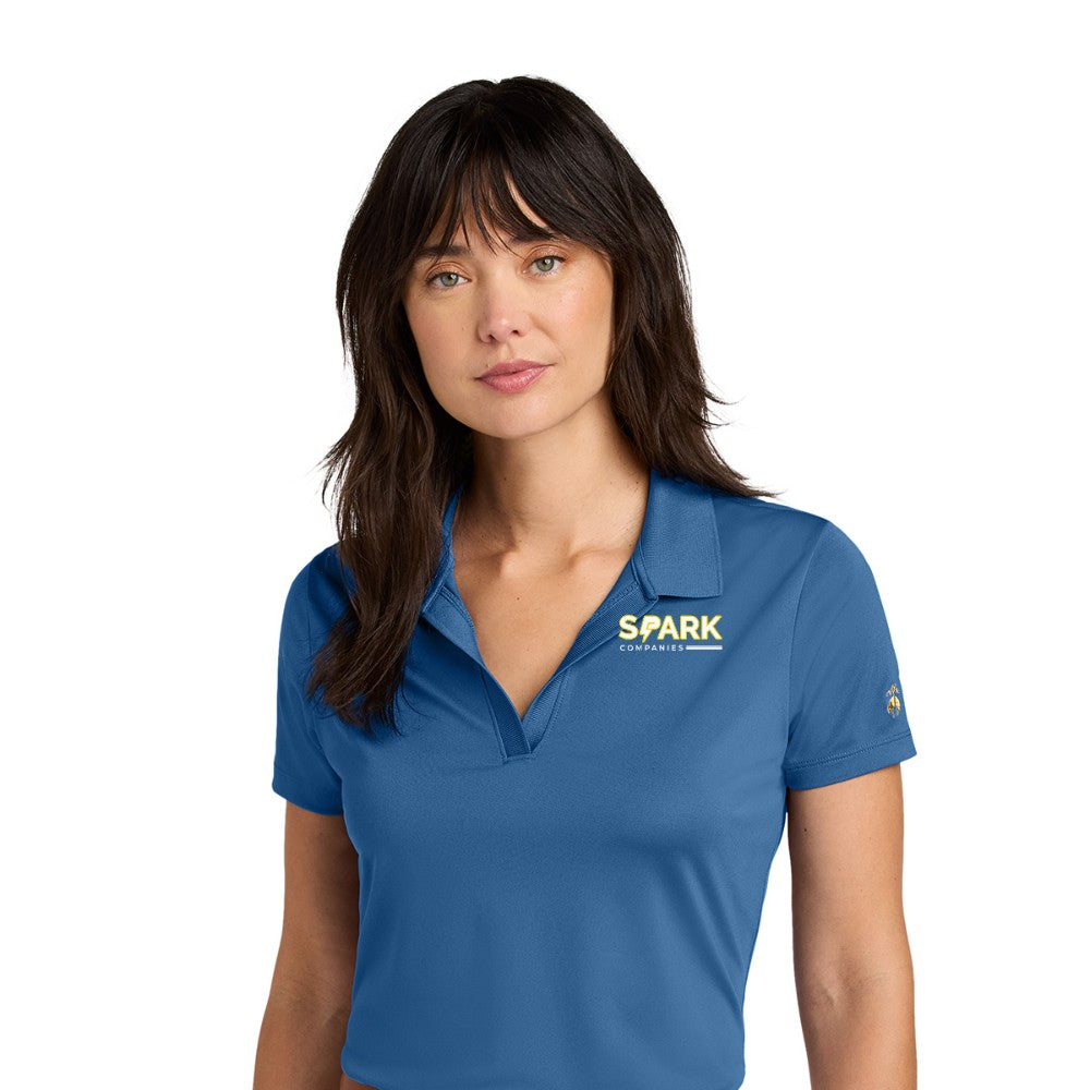 Spark Companies Brooks Brothers Women's Mesh Pique Performance Polo - Charter Blue