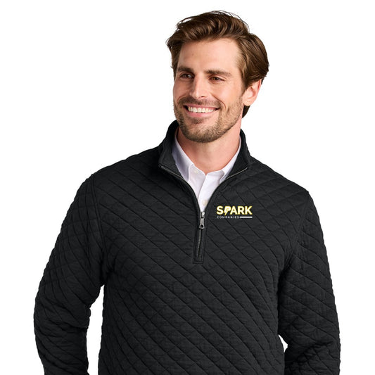 Spark Companies Brooks Brothers Diamond Quilt 1/4-Zip - Deep Black