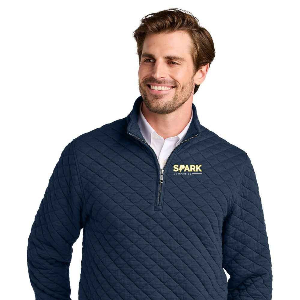 Spark Companies Brooks Brothers Diamond Quilt 1/4-Zip - Navy Blazer