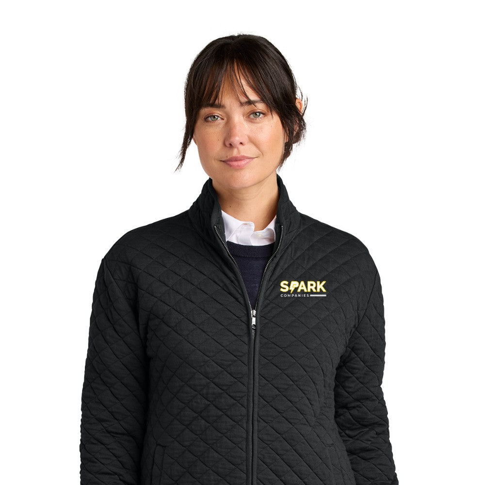 Spark Companies Brooks Brothers Women's Diamond Quilt Full-Zip - Deep Black