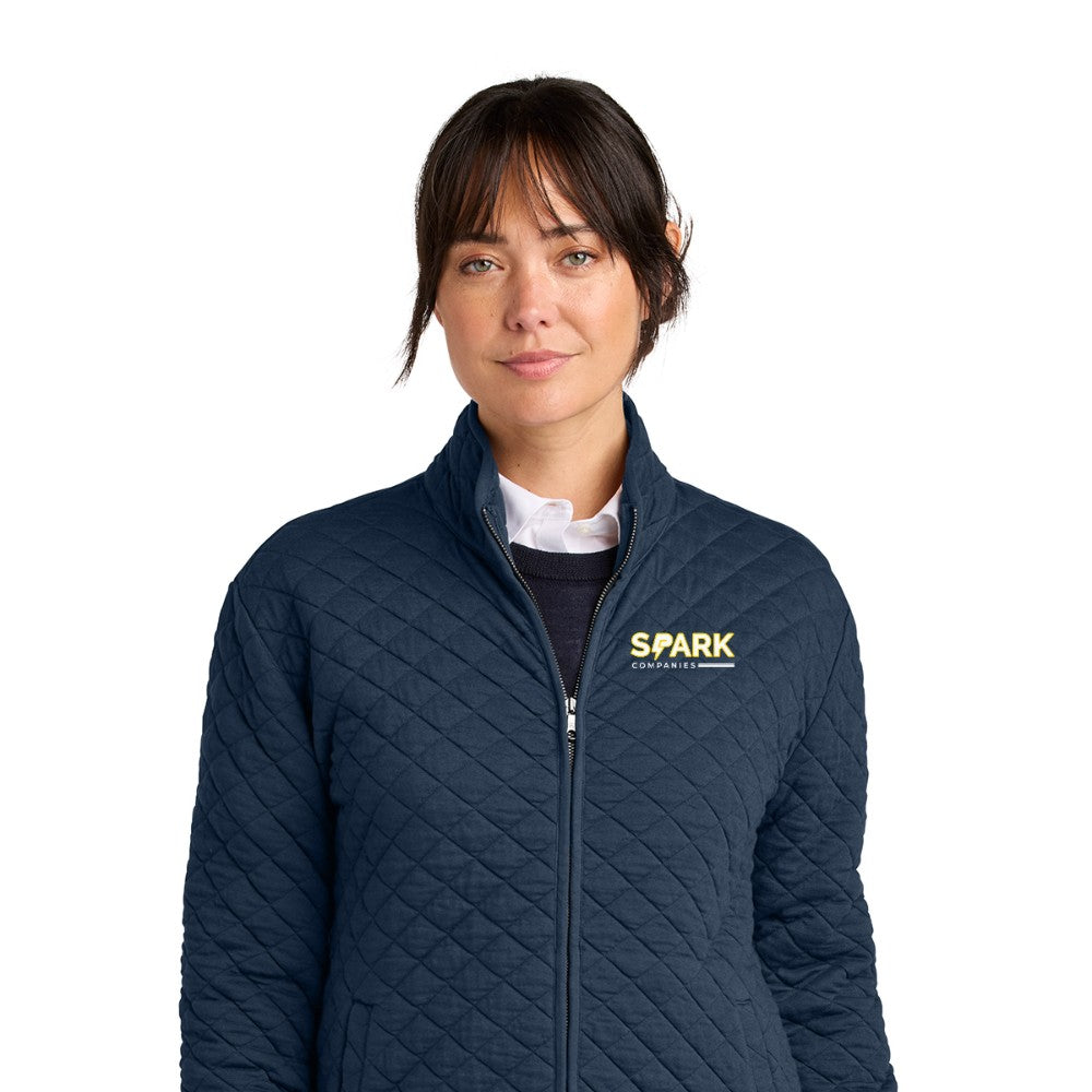 Spark Companies Brooks Brothers Women's Diamond Quilt Full-Zip - Navy Blazer