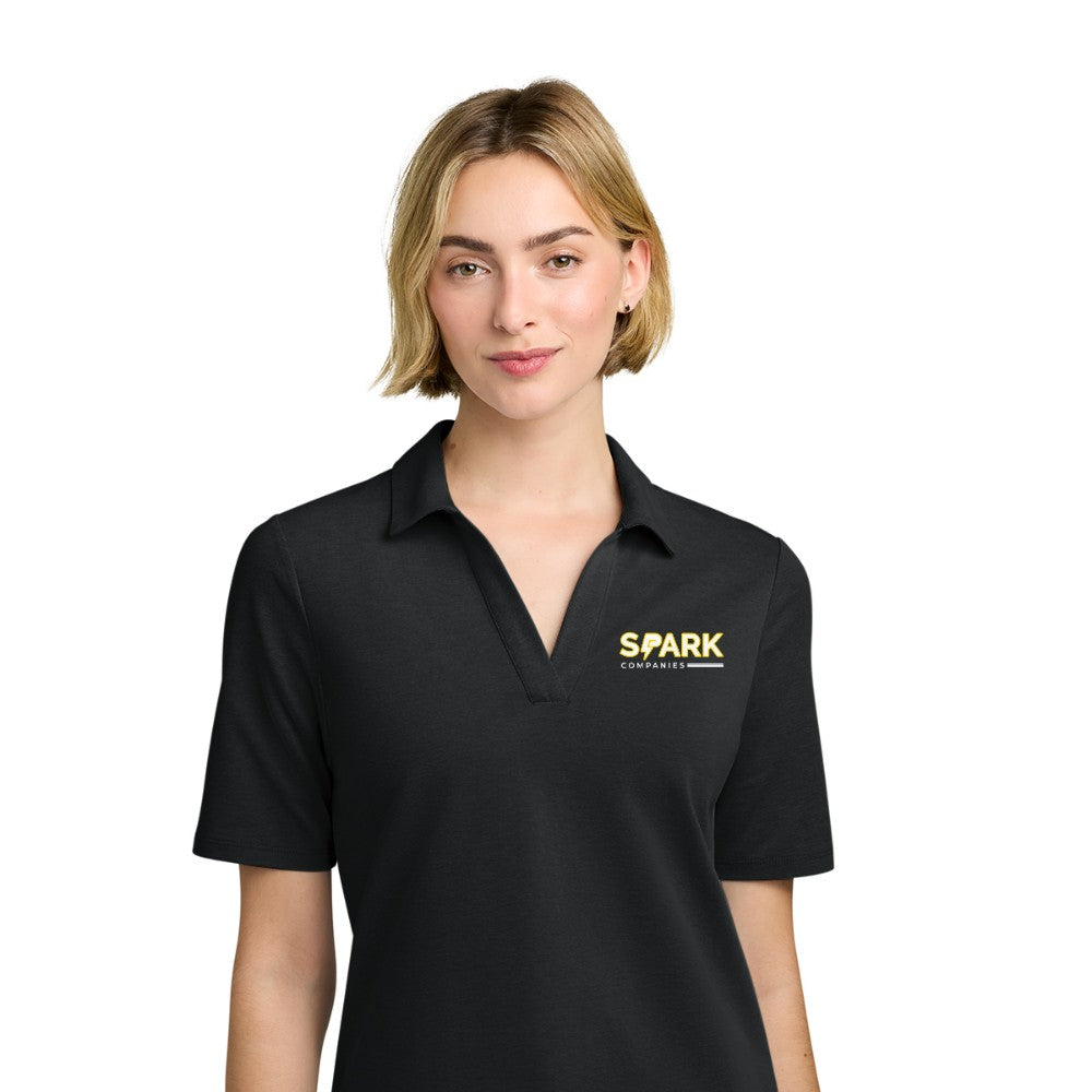 Spark Companies Brooks Brothers Women's Pinpoint Pique Polo - Deep Black