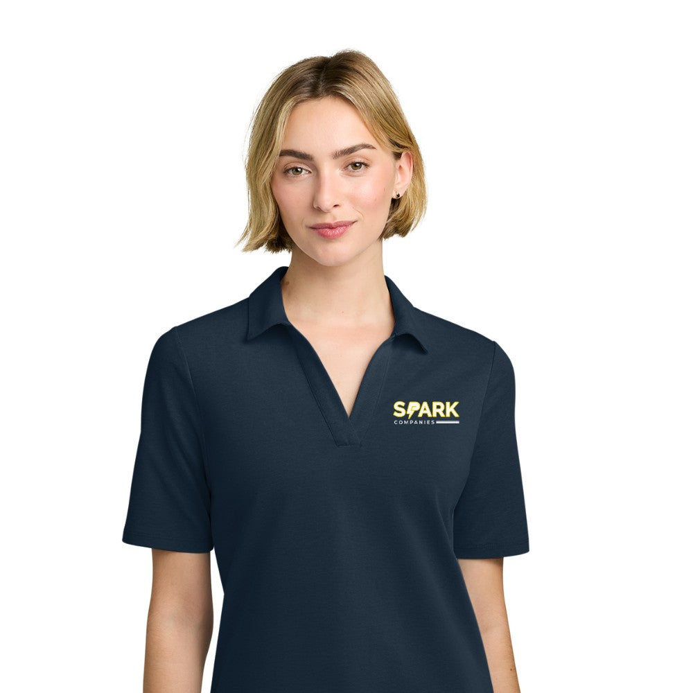 Spark Companies Brooks Brothers Women's Pinpoint Pique Polo - Navy Blazer