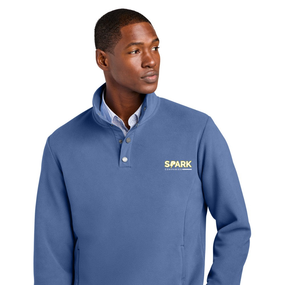 Spark Companies Brooks Brothers Fleece 1/4-Snap Neck - Charter Blue