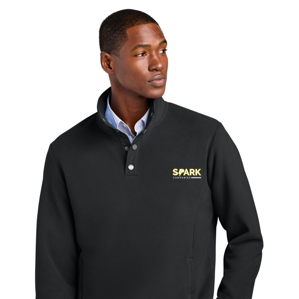Spark Companies Brooks Brothers Fleece 1/4-Snap Neck - Deep Black