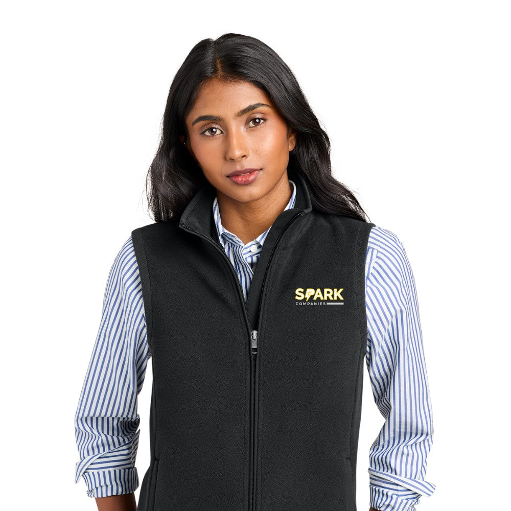 Spark Companies Brooks Brothers Women's Fleece Vest - Deep Black