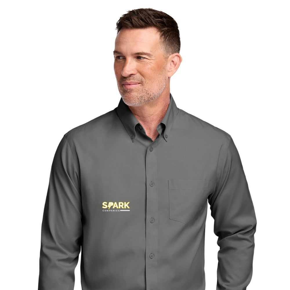 Spark Companies Brooks Brothers Wrinkle-Free Stretch Pinpoint Shirt - Deep Black