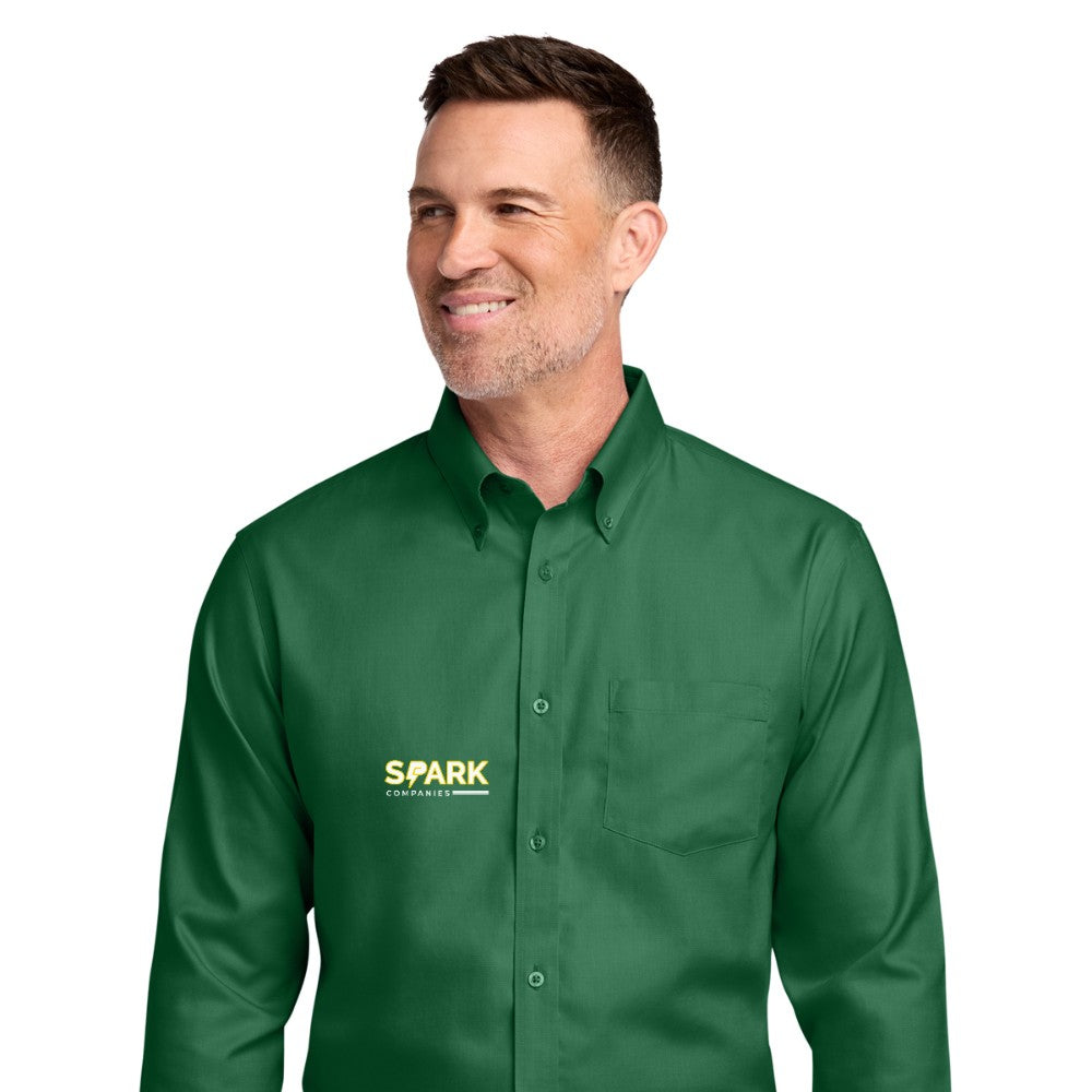 Spark Companies Brooks Brothers Wrinkle-Free Stretch Nailhead Shirt - Club Green