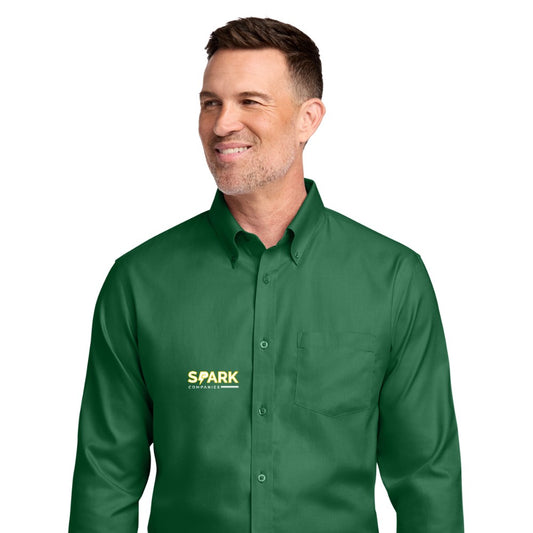 Spark Companies Brooks Brothers Wrinkle-Free Stretch Nailhead Shirt - Club Green